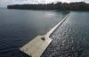 top down view of a massive pier