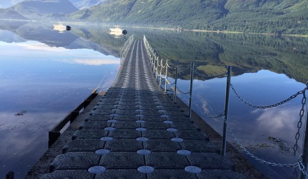 long pier with metal rails