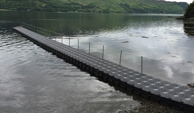 cube pontoon on lake