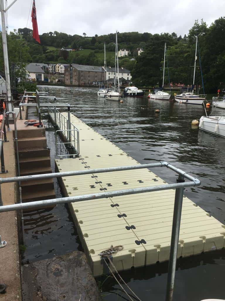 Rotodock with handrails and cleats for Totnes Boating Association