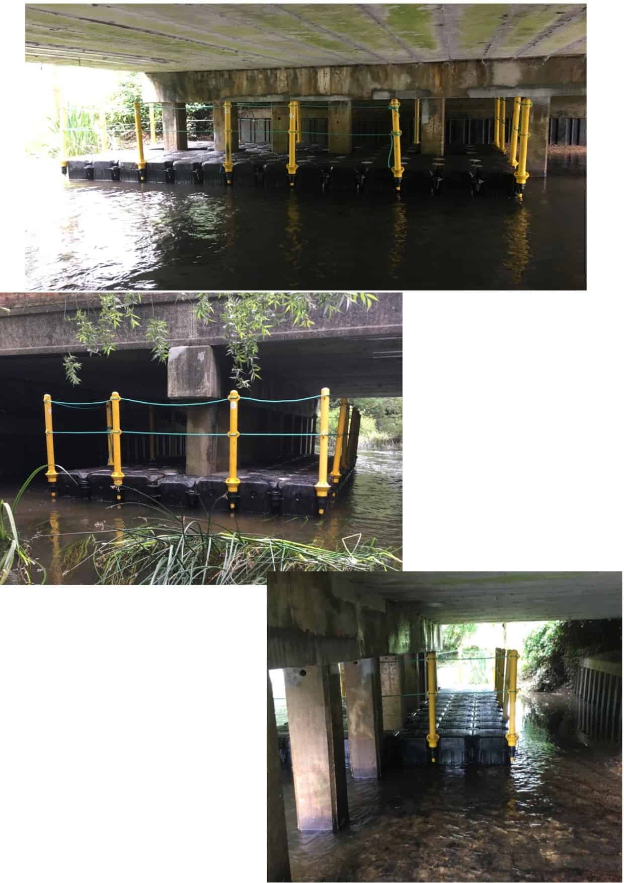 Swallowfield bridge repairs with modular cubes and handrails