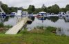 12m x 2m Rotodock pontoon with 6m x 2m hammerhead, handrails, cleats and gangway for Lincoln Water Park.