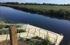 One of four 6m x 3m Rotodock pontoons with 4m gangway on the River Parrett in Langport, Somerset.