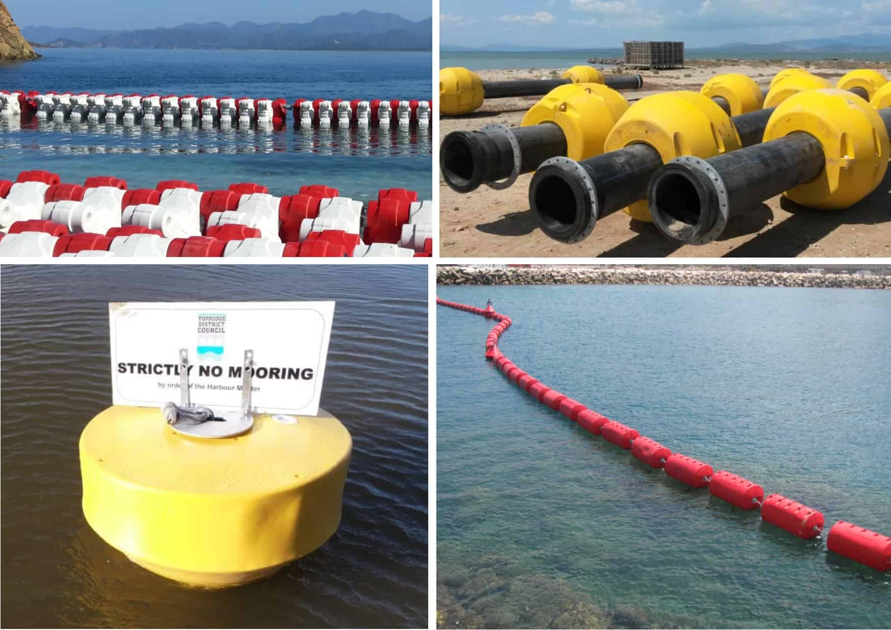 Wave Break, Pipe Floats, Mooring Buoys and Security Barrier