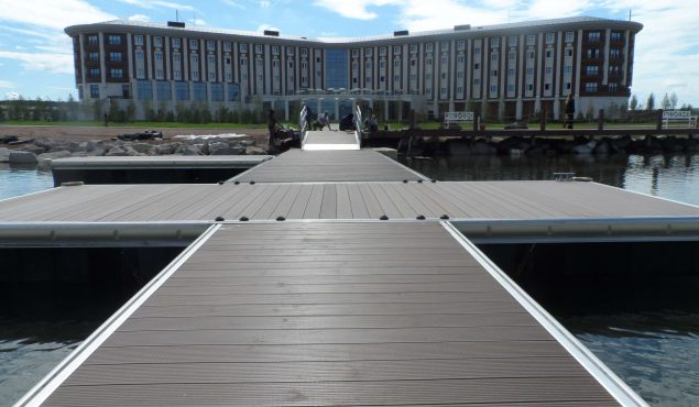 marine dock pontoon in marina