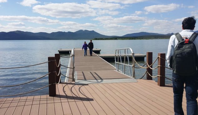 marine dock pontoon with gangway