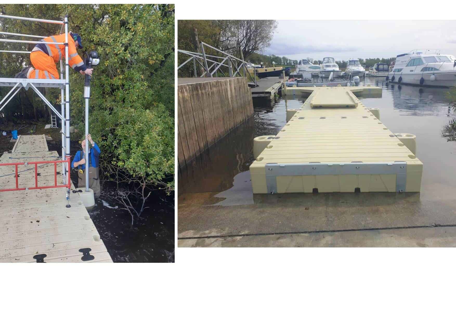 Pontoons Ireland Rotodock install. Loch Erne