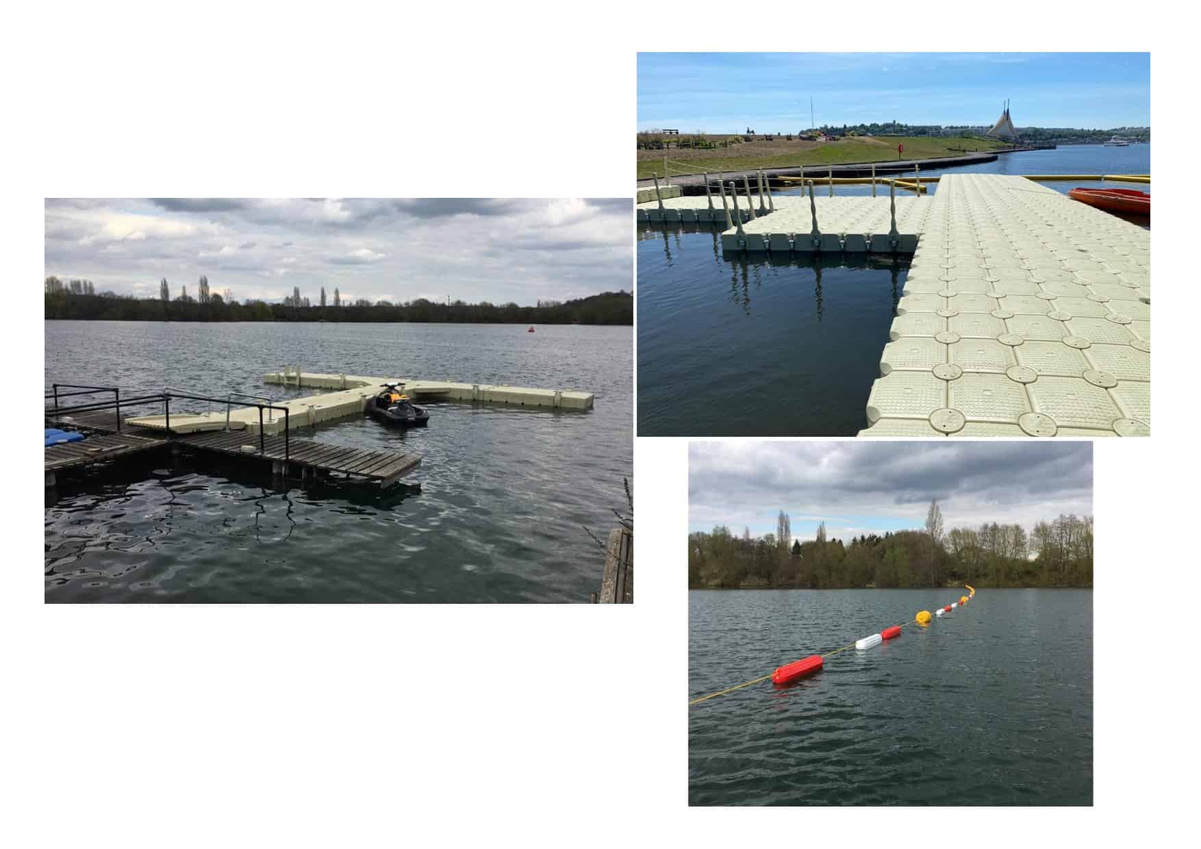 Rotodock hammerhead pontoon and safety barrier Marlow