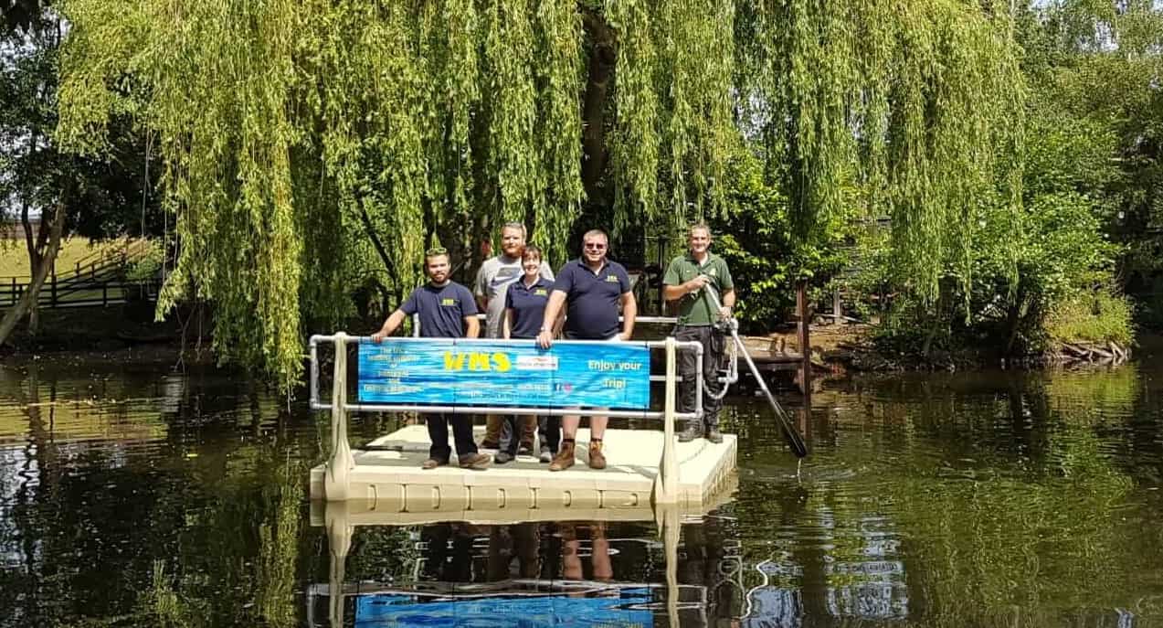 wardle marine services team on pontoon to lemur island