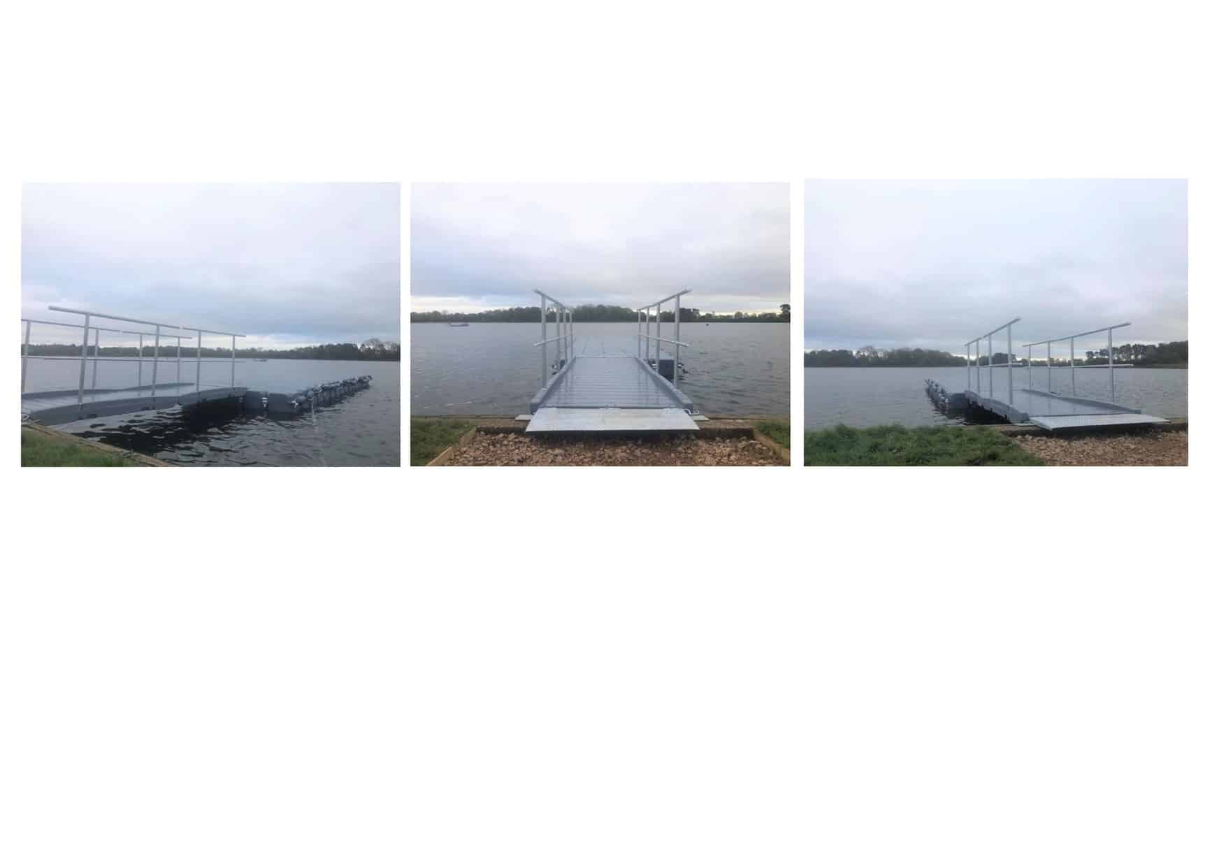 Barnt Green Sailing Club pontoon. Modular cubes, gangway, handrails, floating platform, mooring, access