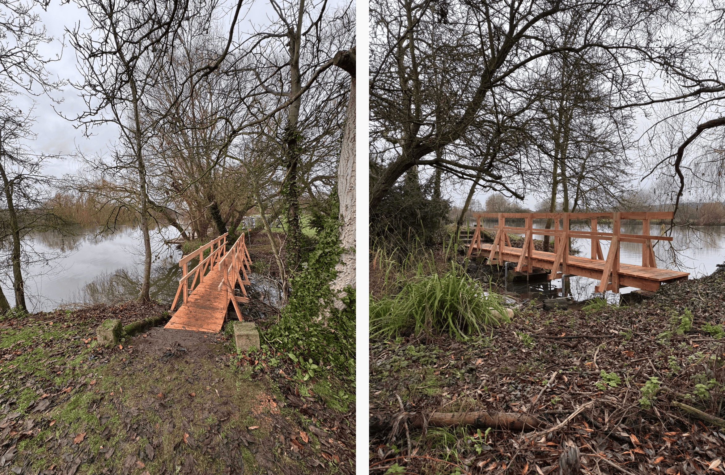 1st and 2nd pic: The finished timber bridge