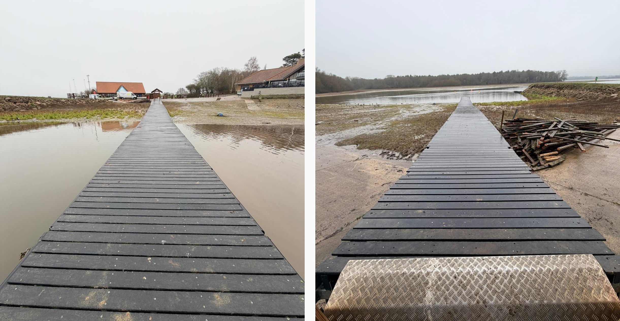 1st pic: Finished pontoon with view of the shore and the start of the pontoon 2nd pic: Finished pontoon with view of the reservoir