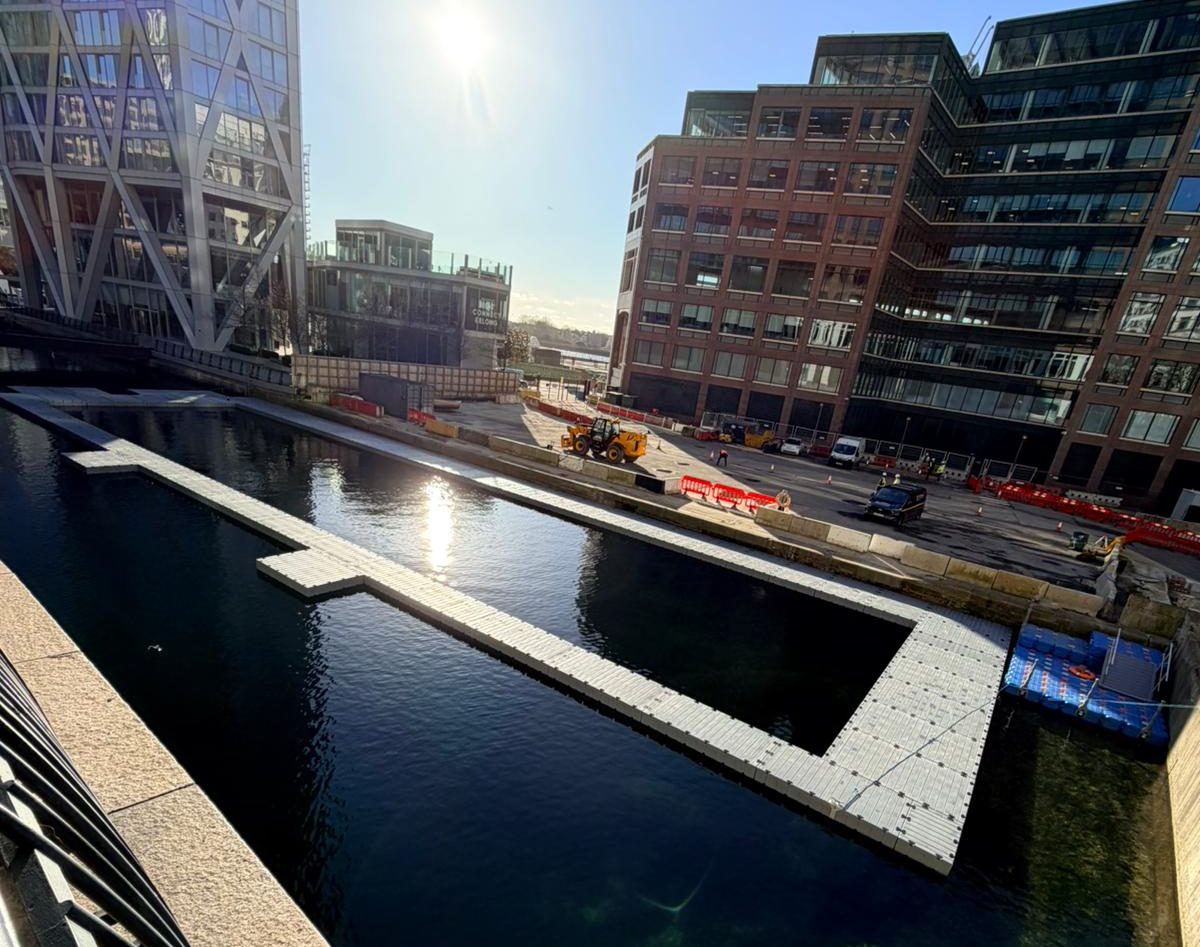 View from the dock walkway, overlooking the RotoDock poolside.
